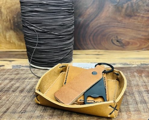 Small Hand Stitched Leather Valet Tray: Custom